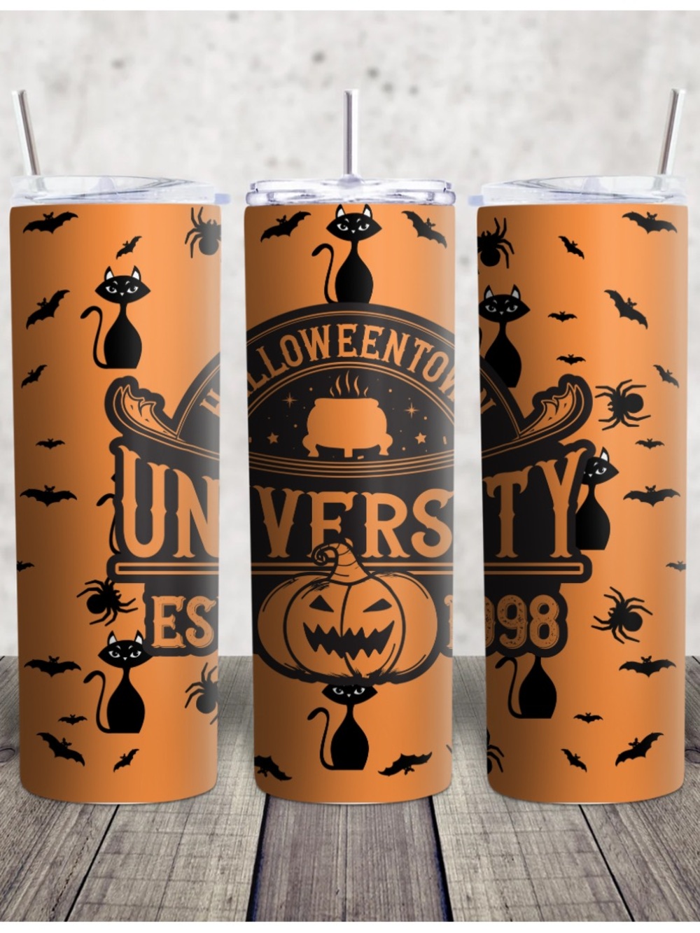 Halloweentown University Orange & Black Tumbler